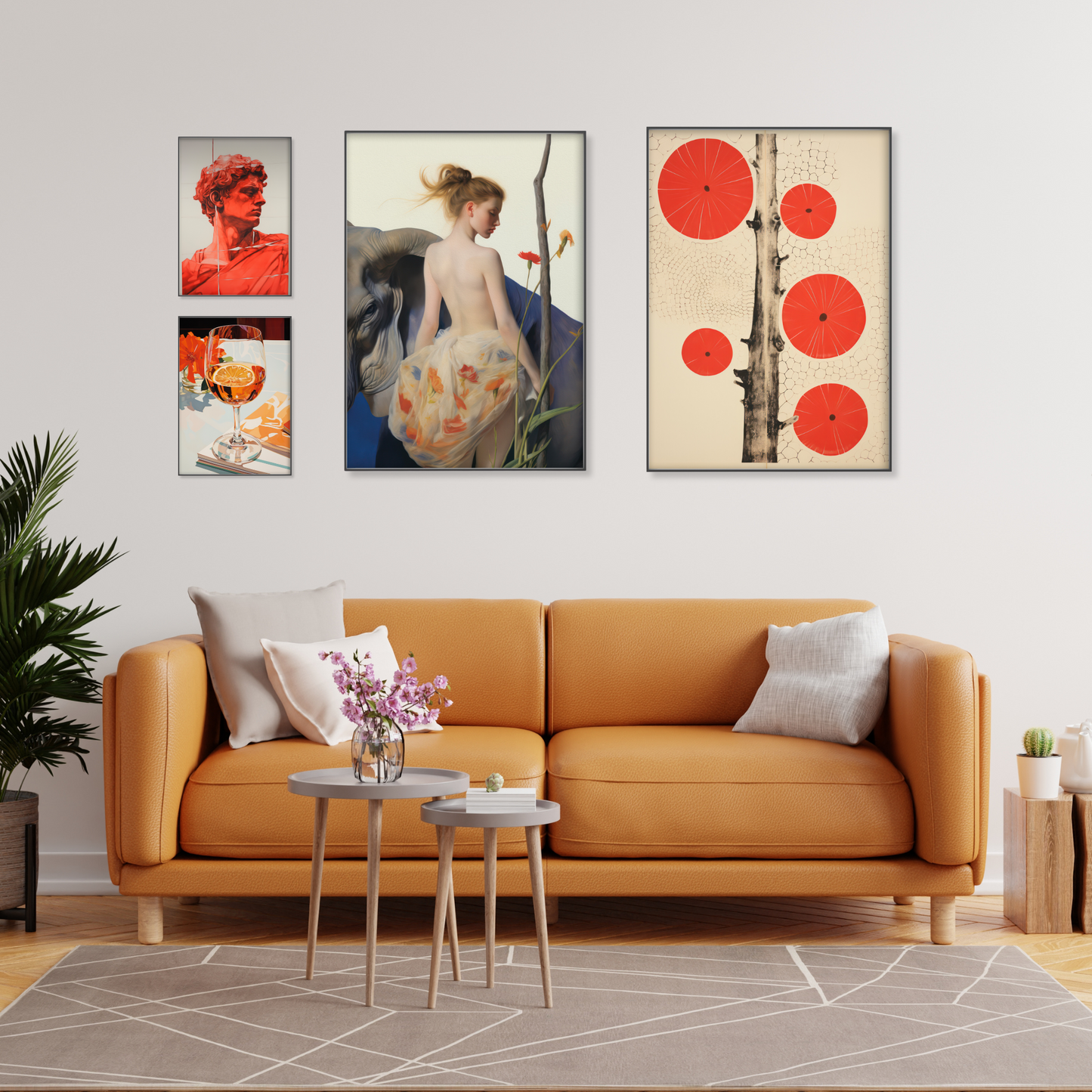 Red Wood Print - Gina Ellen Wall Art