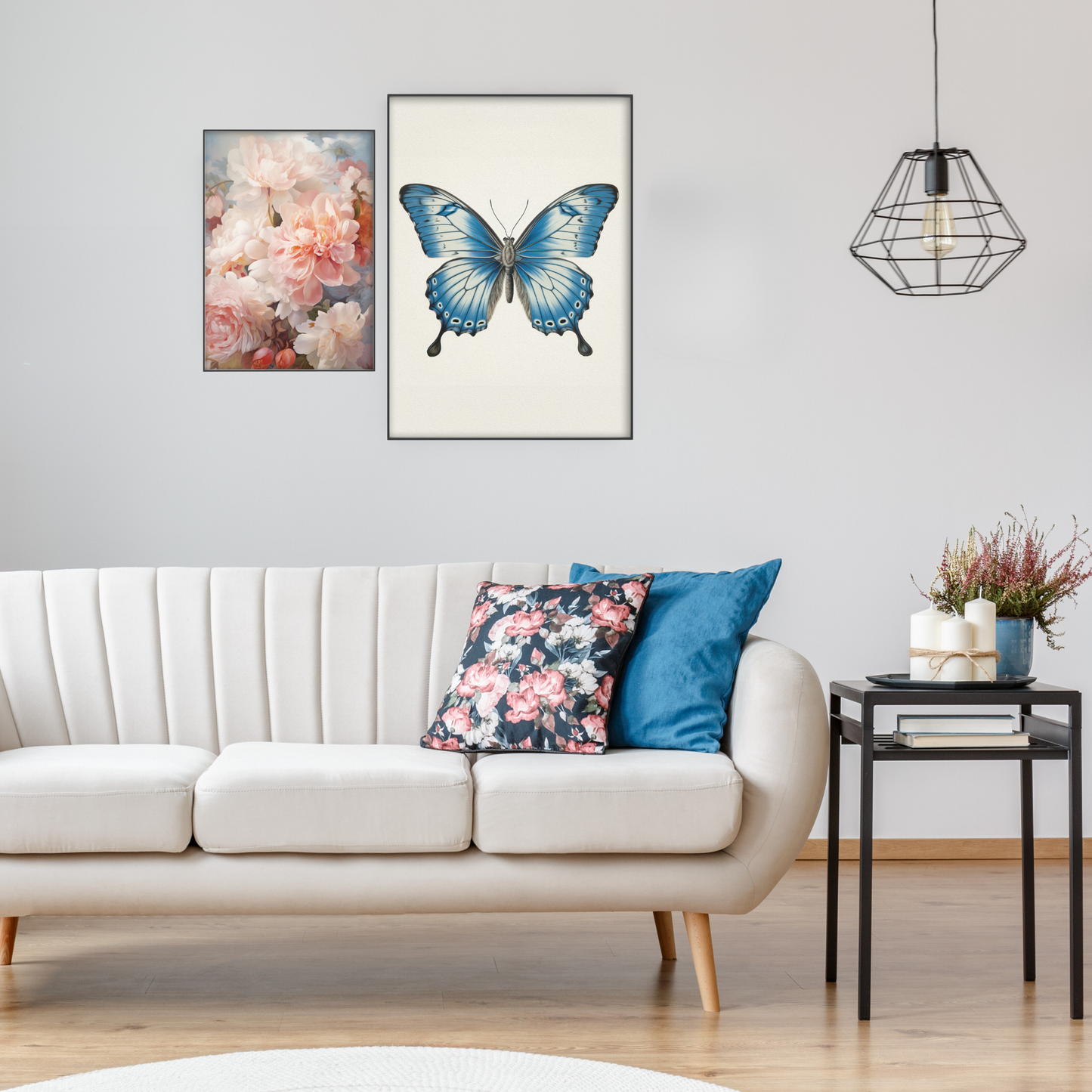 Blue Vintage Butterfly Print - Gina Ellen Wall Art