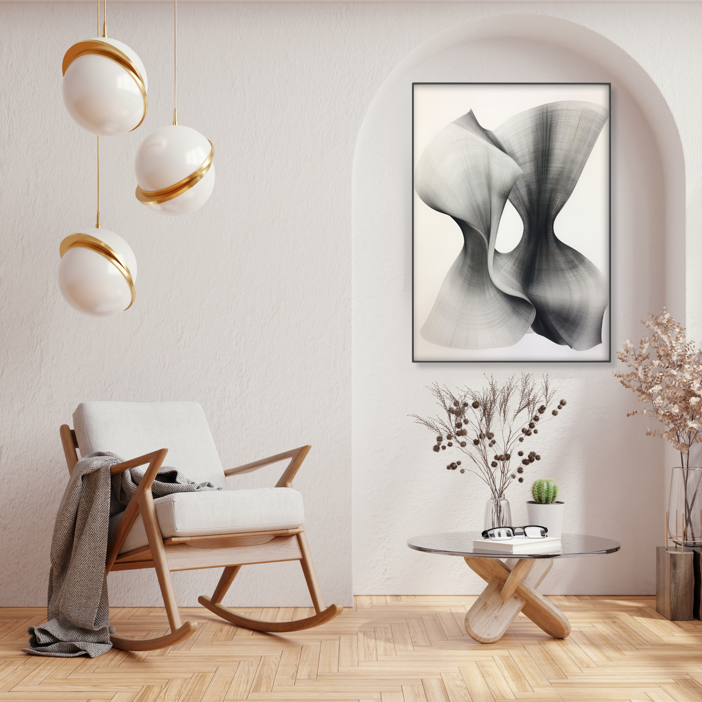 Black and White Abstract Shapes Print - Gina Ellen Wall Art