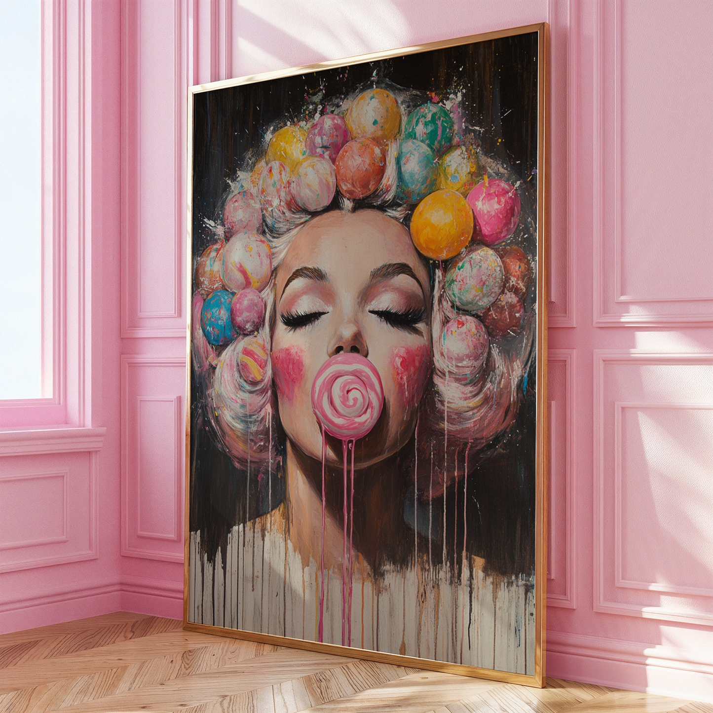 Pink Candy Girl Print - Gina Ellen Wall Art
