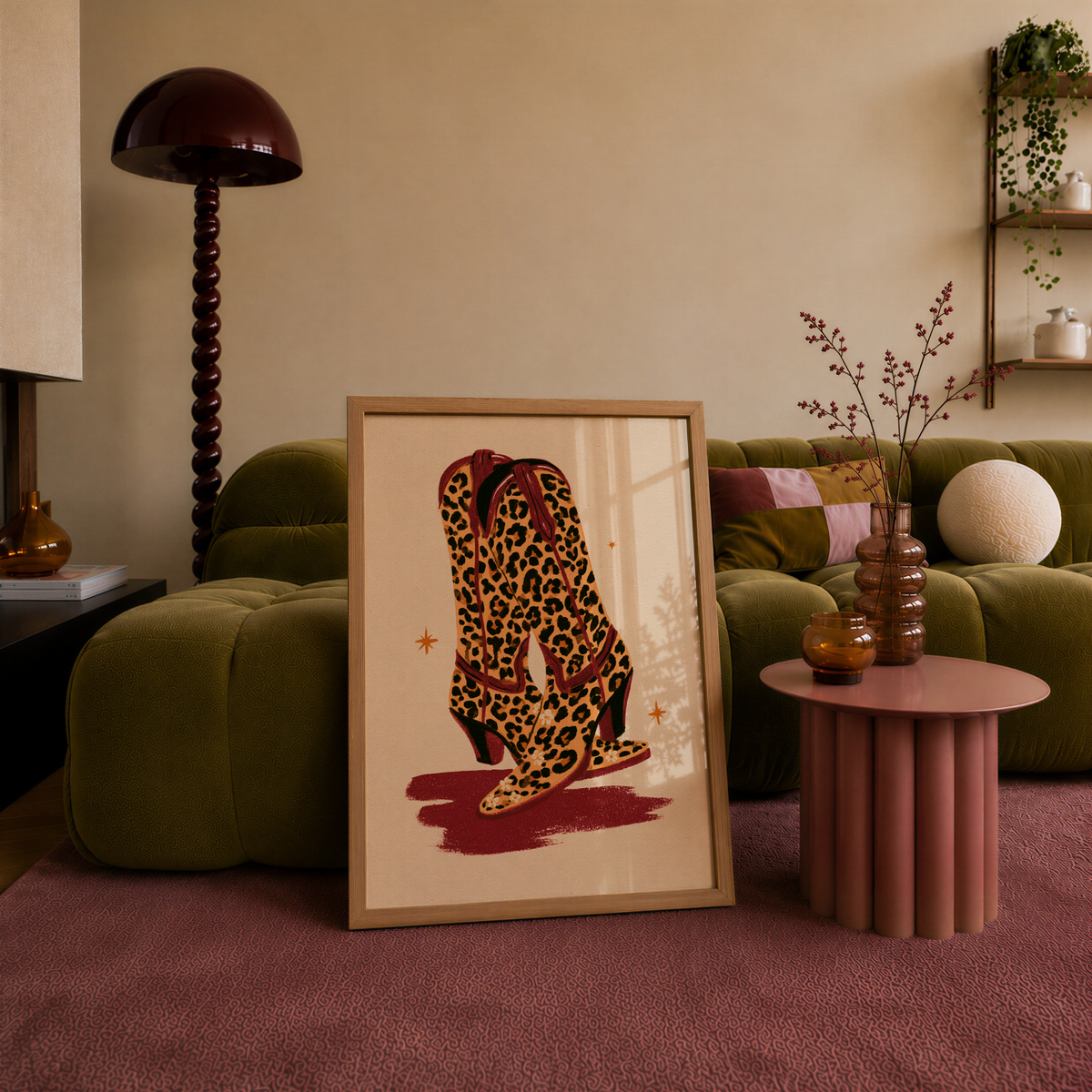 Leopard Print Cowboy Boots Print - Gina Ellen Wall Art