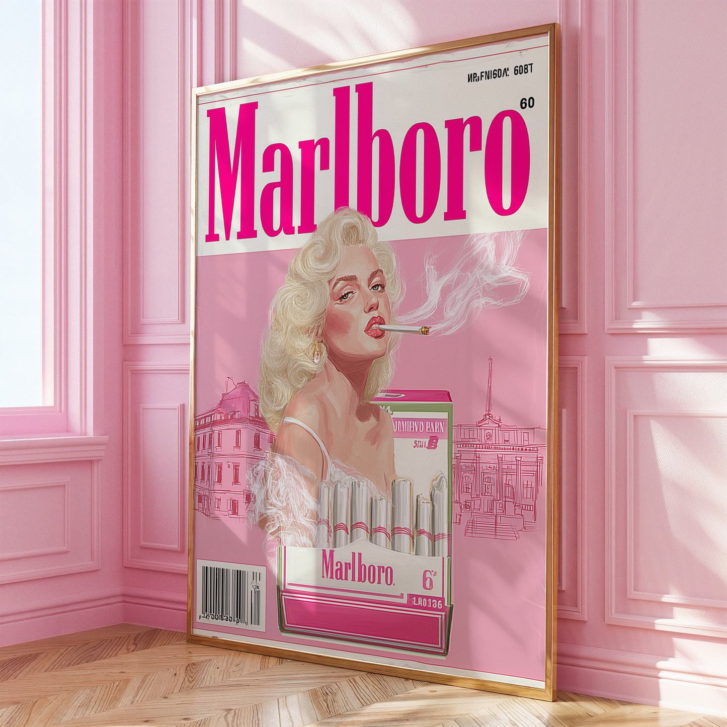 Pink Vintage Poster Print - Gina Ellen Wall Art