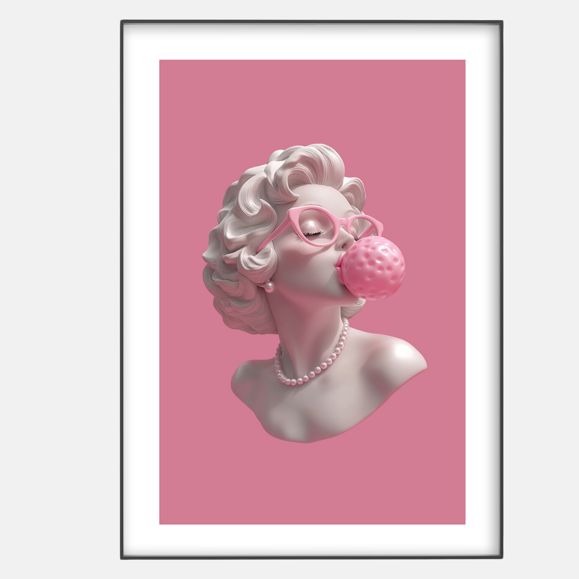 Blowing Bubblegum Pink Print - Gina Ellen Wall Art