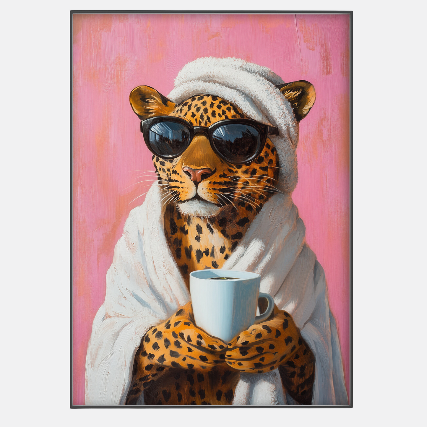 Leopard In Bathrobe Print - Gina Ellen Wall Art