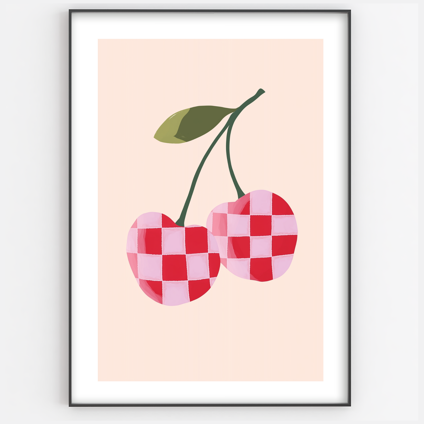 Chequered Cherries Print - Gina Ellen Wall Art