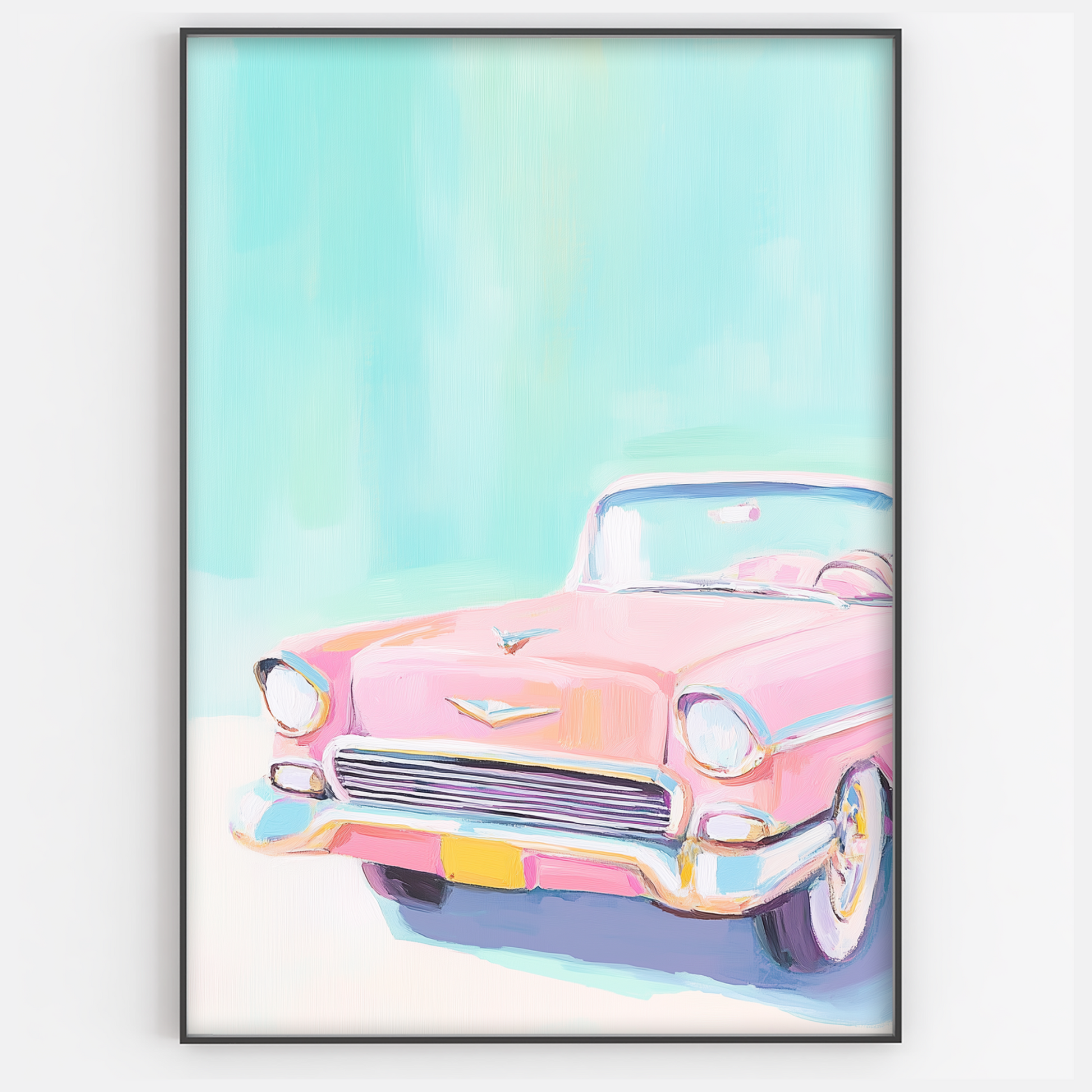 Pink Vintage Car Print - Gina Ellen Wall Art