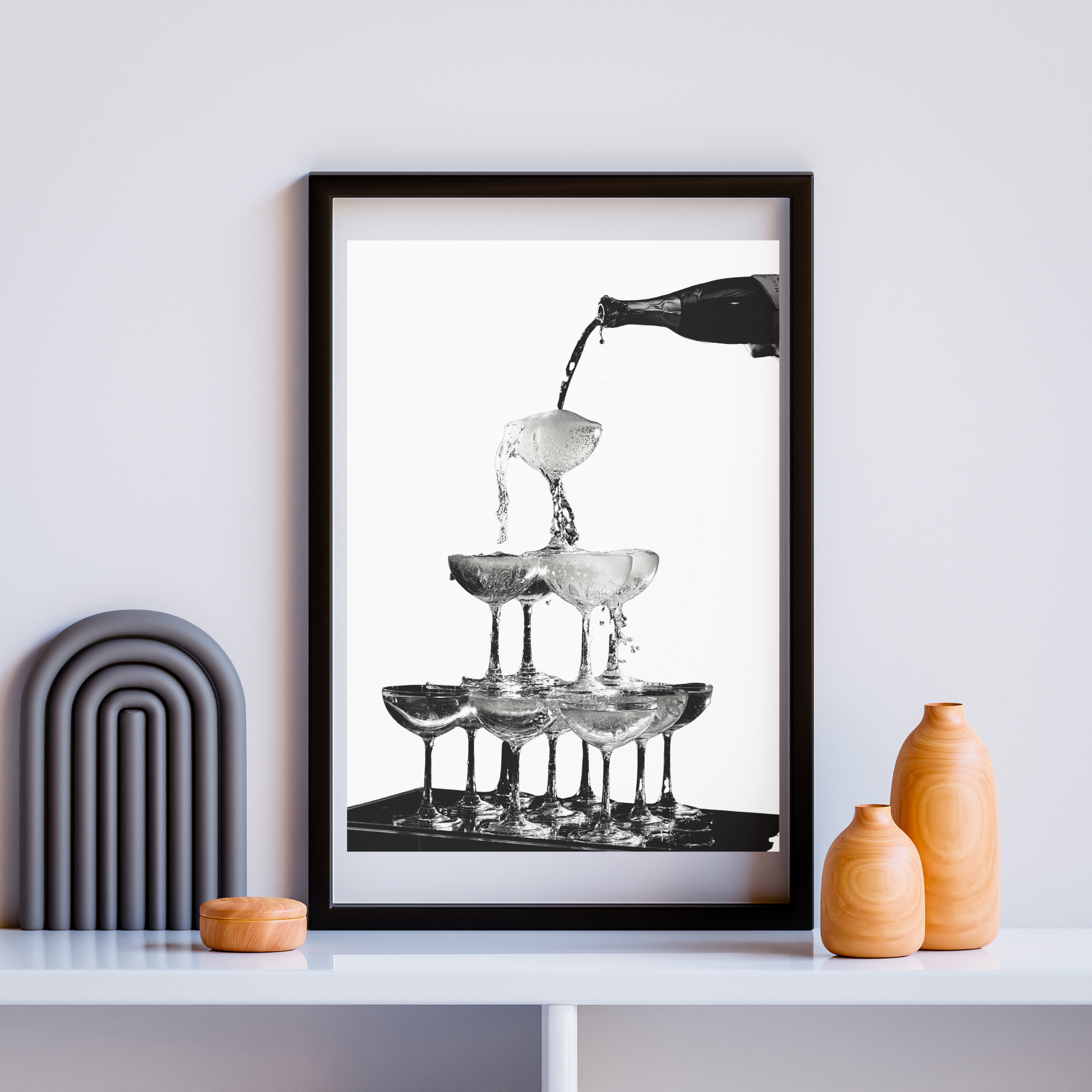 Poured Champagne Fountain Art Print - Gina Ellen Wall Art