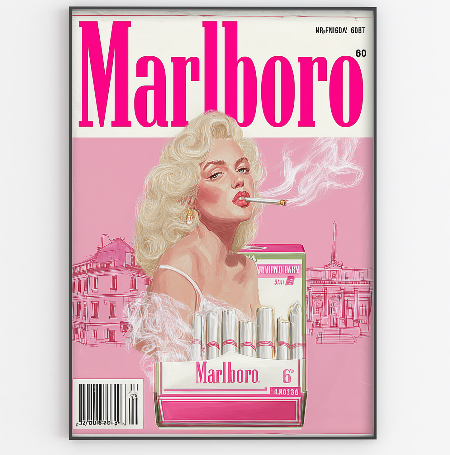 Pink Vintage Poster Print - Gina Ellen Wall Art