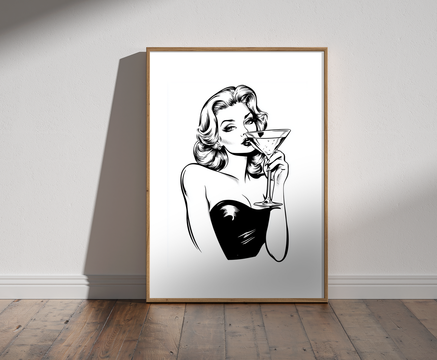 Pin Up With Martini Print - Gina Ellen Wall Art