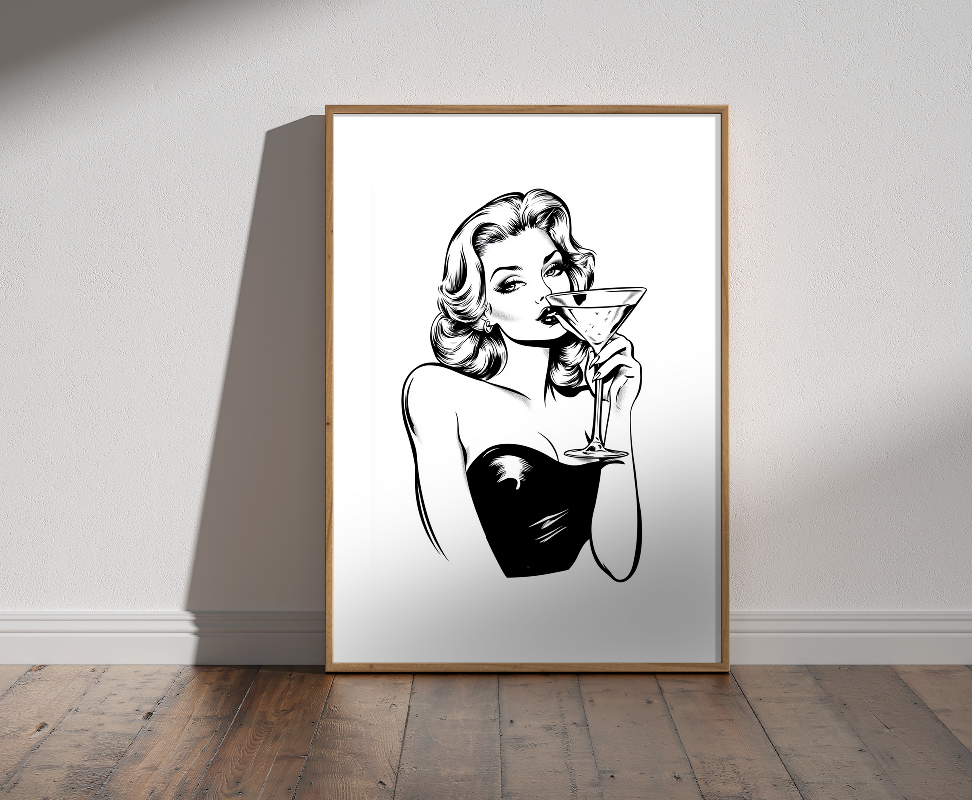 Pin Up With Martini Print - Gina Ellen Wall Art