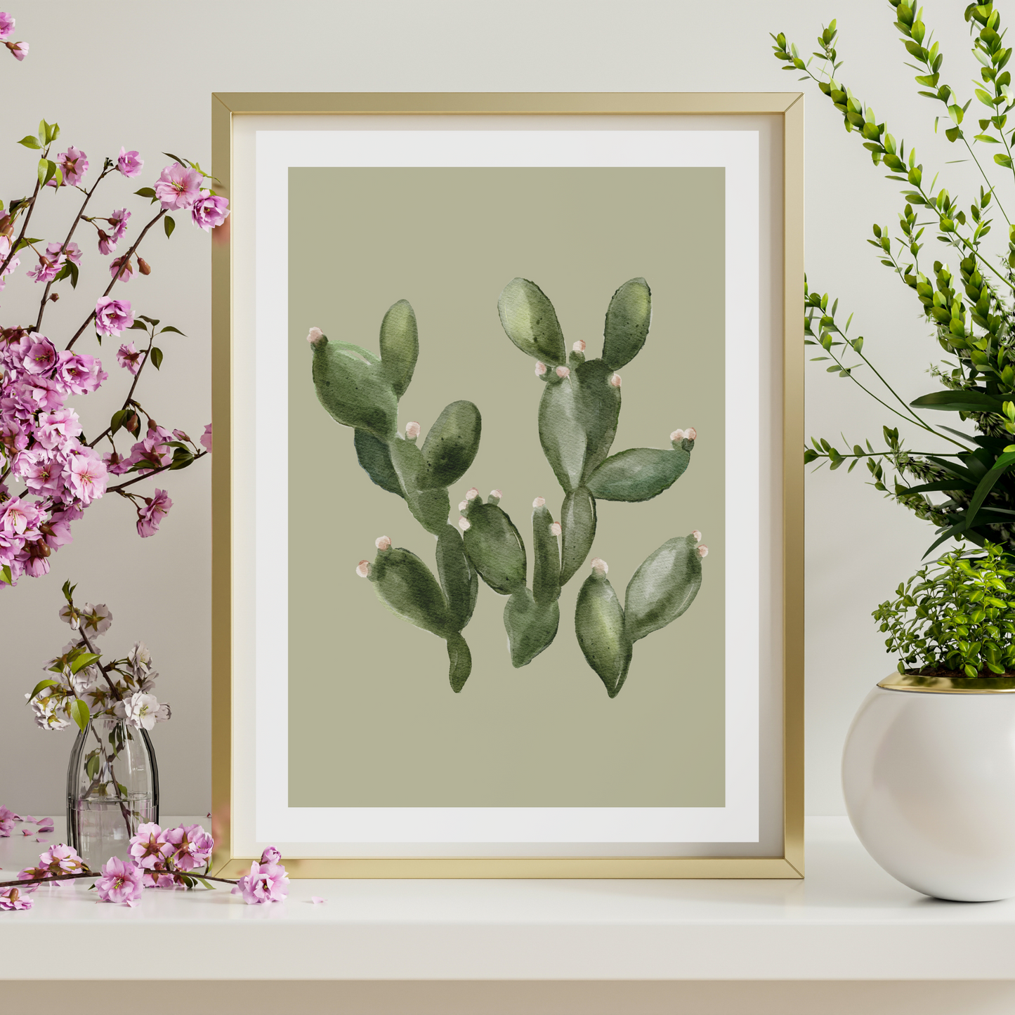 Watercolour Cactus Print - Gina Ellen Wall Art