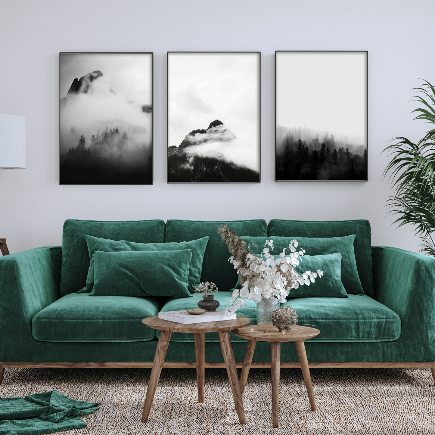 Black and White Misty Mountain - Gina Ellen Wall Art