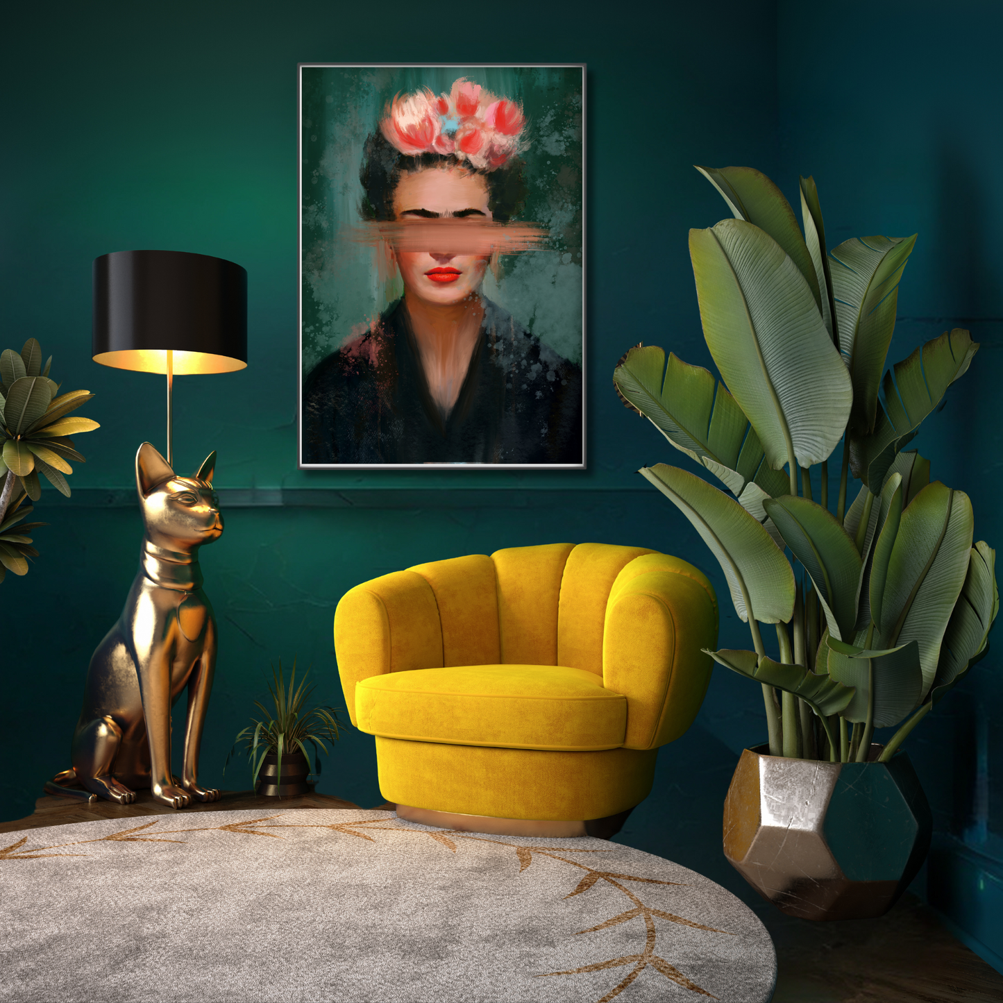 Frida Kahlo Modern Portrait - Gina Ellen Wall Art