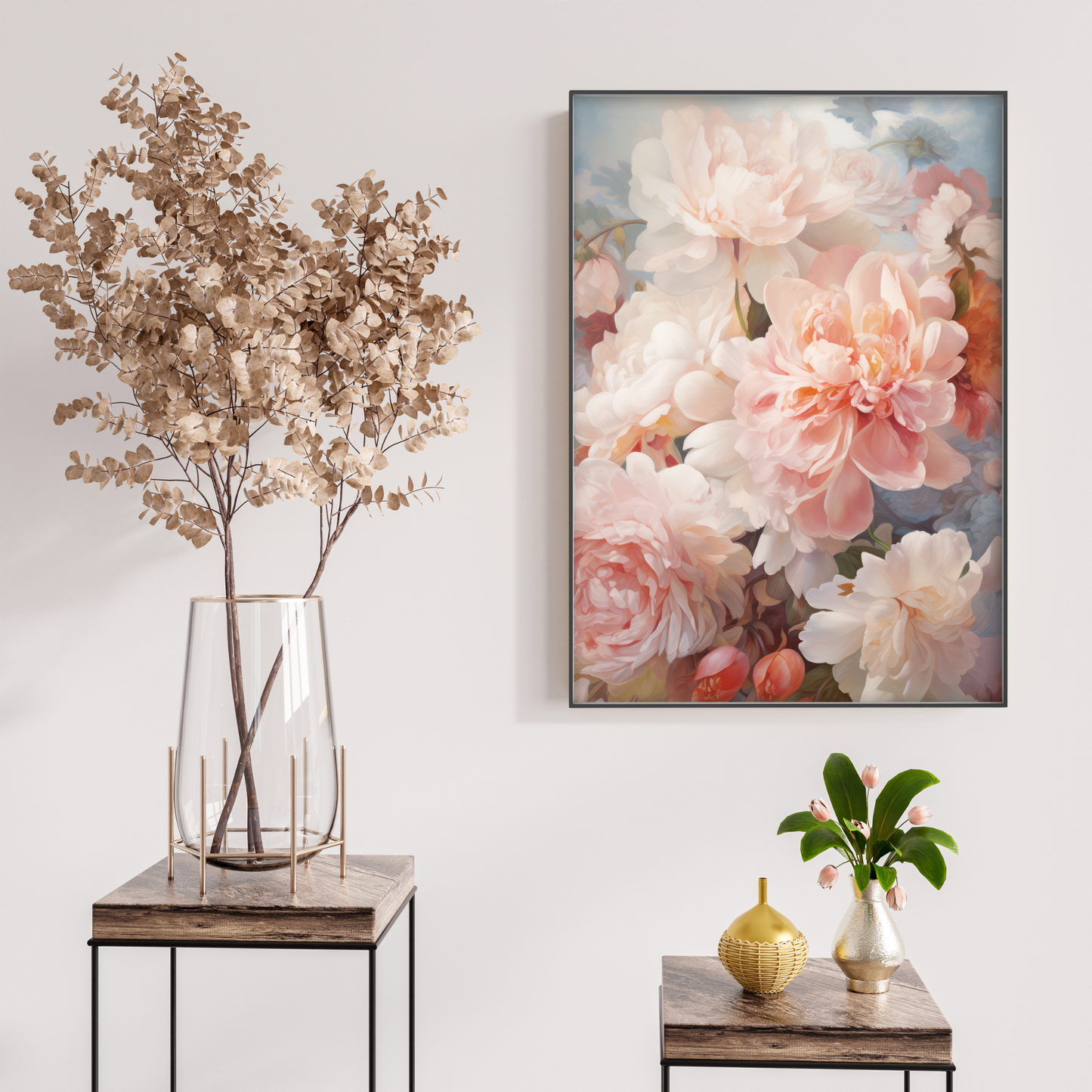 Pink Peonies Roses Floral Print - Gina Ellen Wall Art