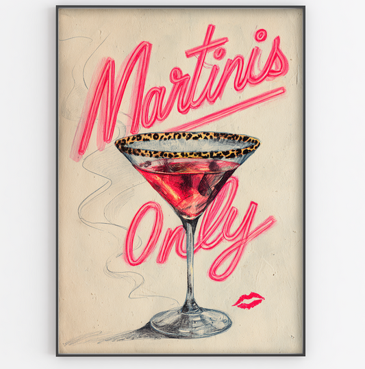 Martinis Only Cocktail Print - Gina Ellen Wall Art