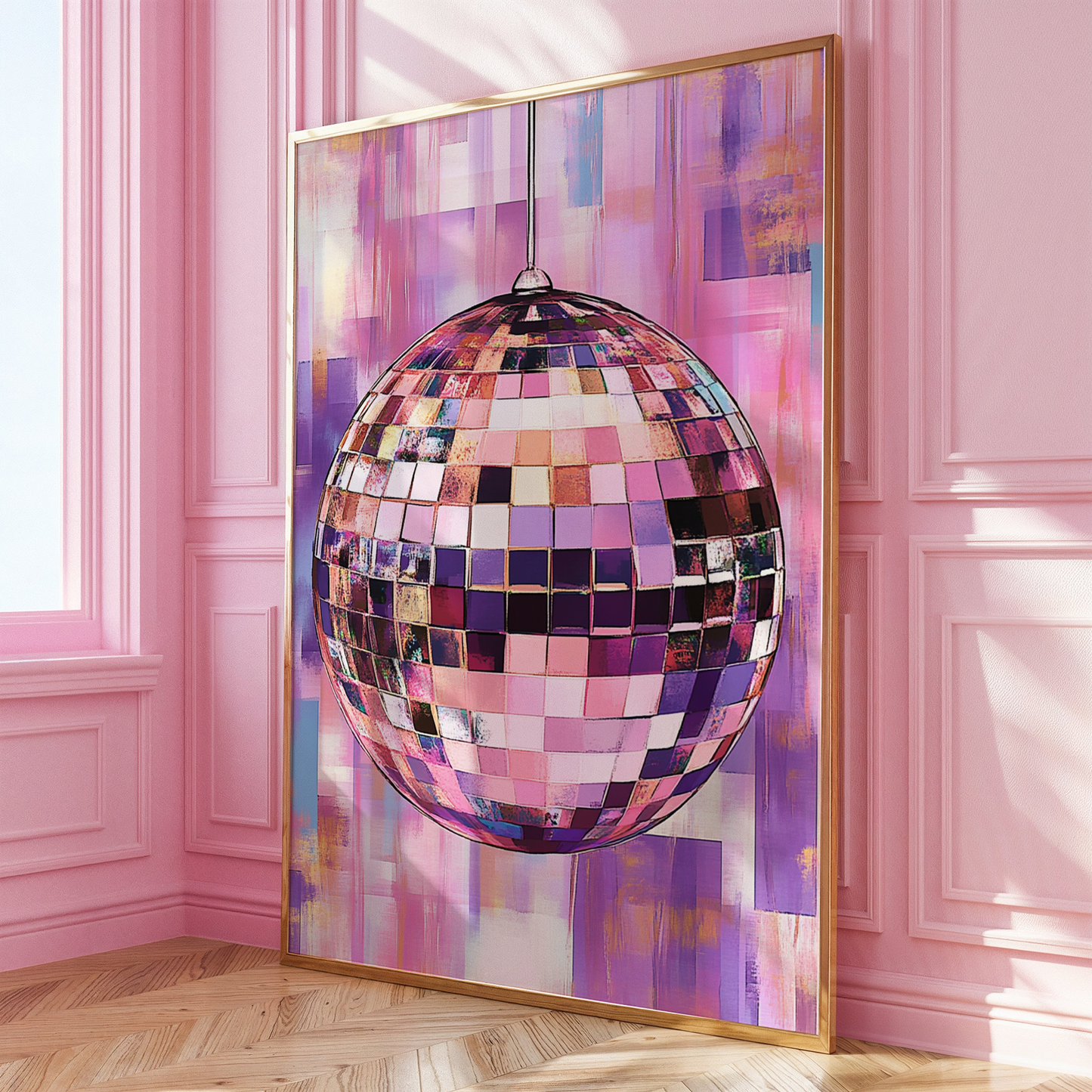 Purple Disco Ball Print - Gina Ellen Wall Art