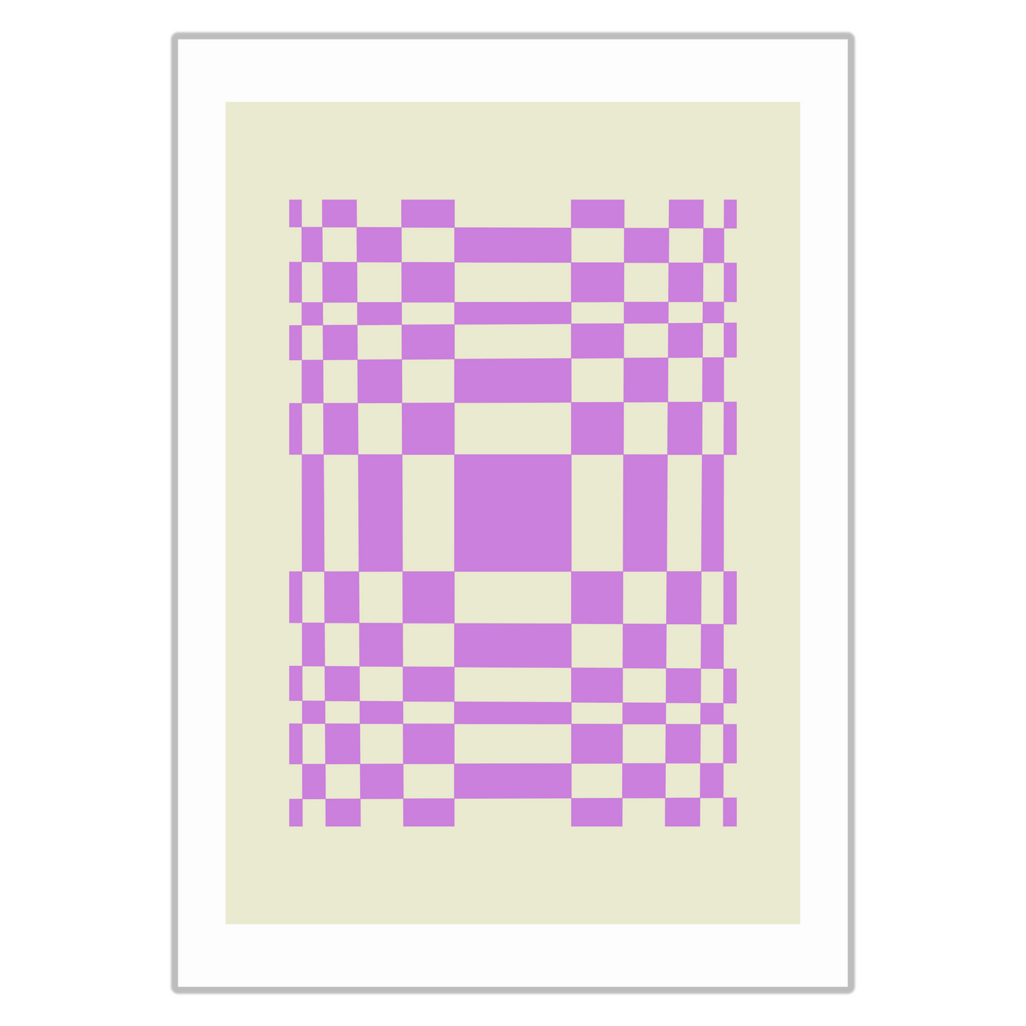 Y2K Aesthetic Purple Chec On Green Print - Gina Ellen Wall Art