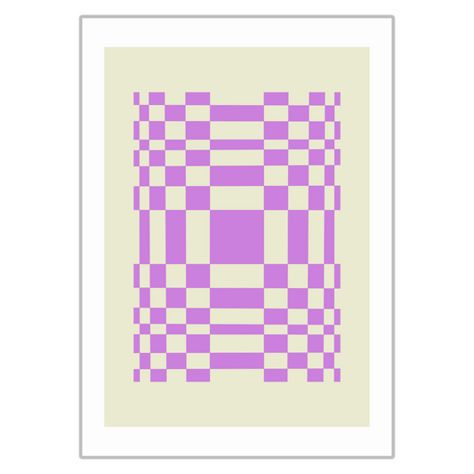 Y2K Aesthetic Purple Chec On Green Print - Gina Ellen Wall Art