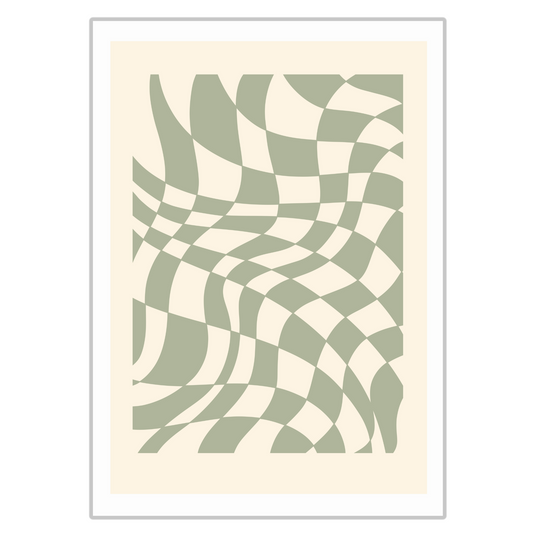 Y2K Aesthetic Green Chec On Green Print - Gina Ellen Wall Art