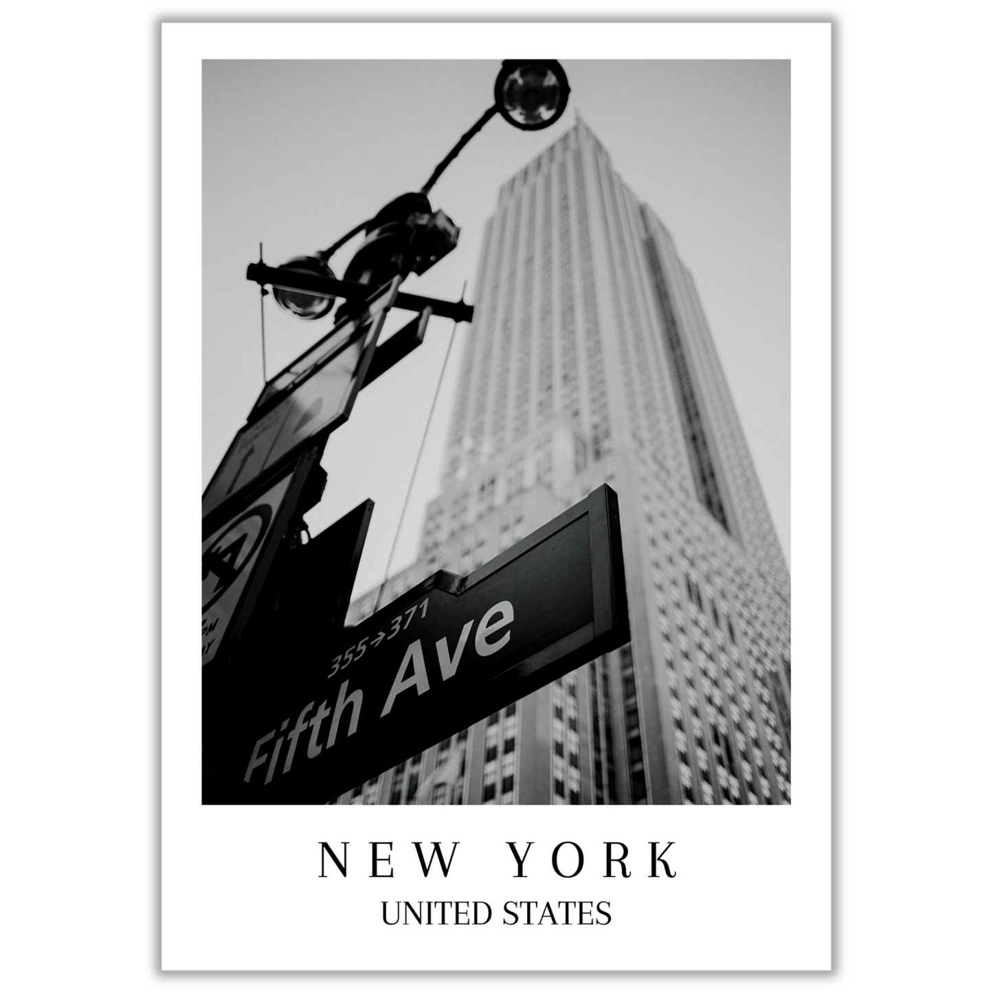 New York 5th Avenue Black and White Print - Gina Ellen Wall Art