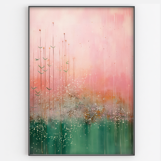 Pink and Green Botanical Print - Gina Ellen Wall Art