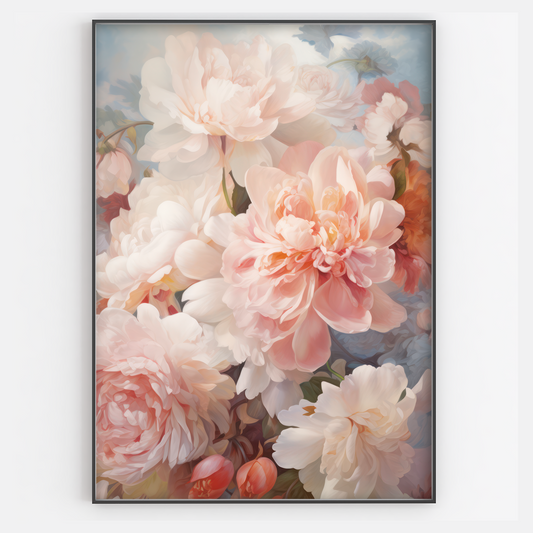 Pink Peonies Roses Floral Print - Gina Ellen Wall Art