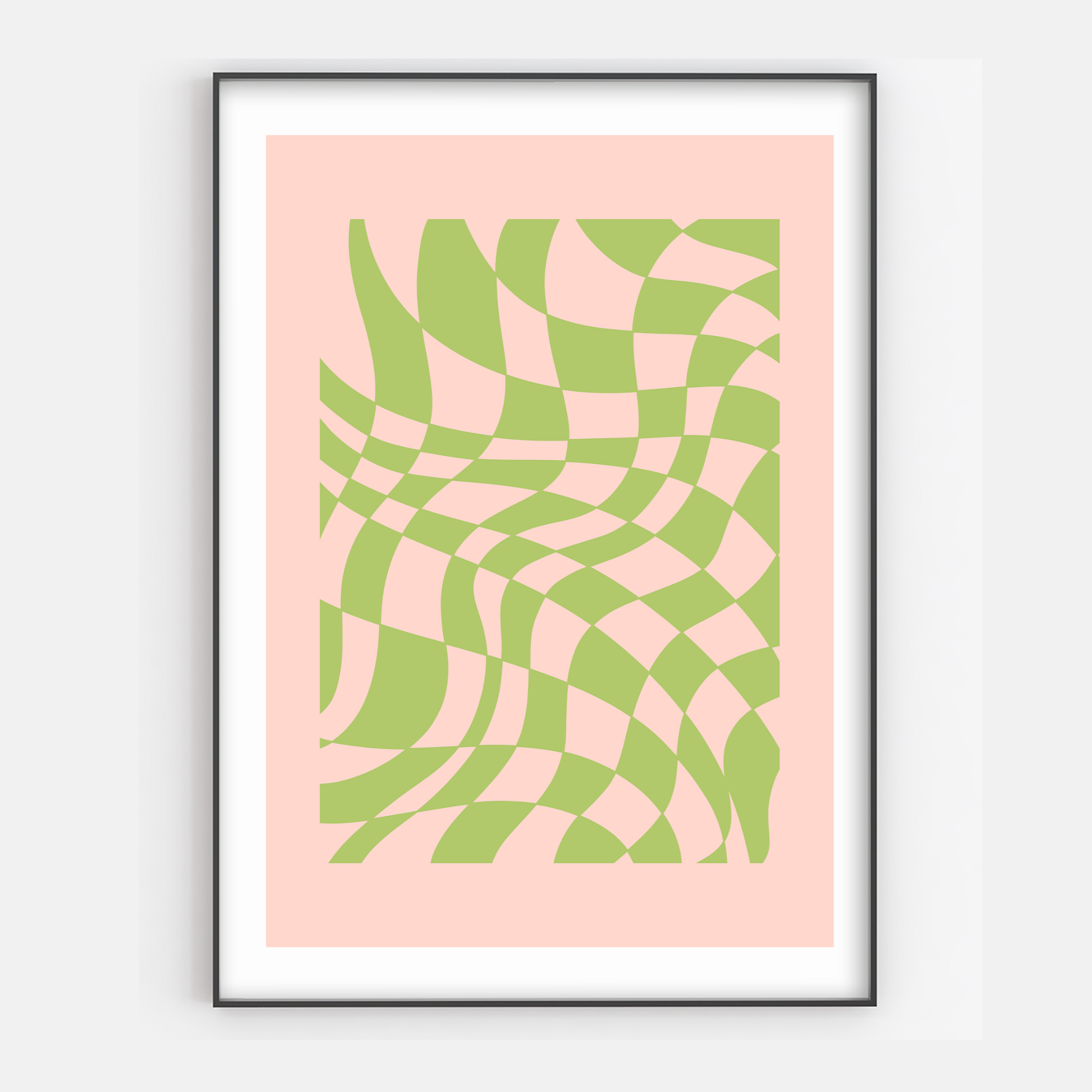 Y2K Aesthetic Checkered Green & Pink Art Print - Gina Ellen Wall Art