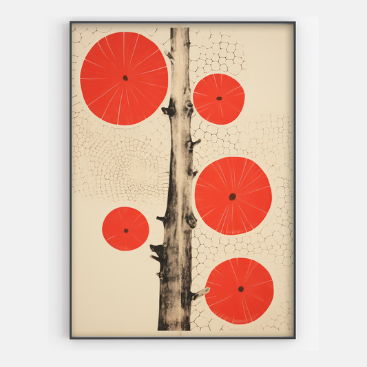 Red Wood Print - Gina Ellen Wall Art