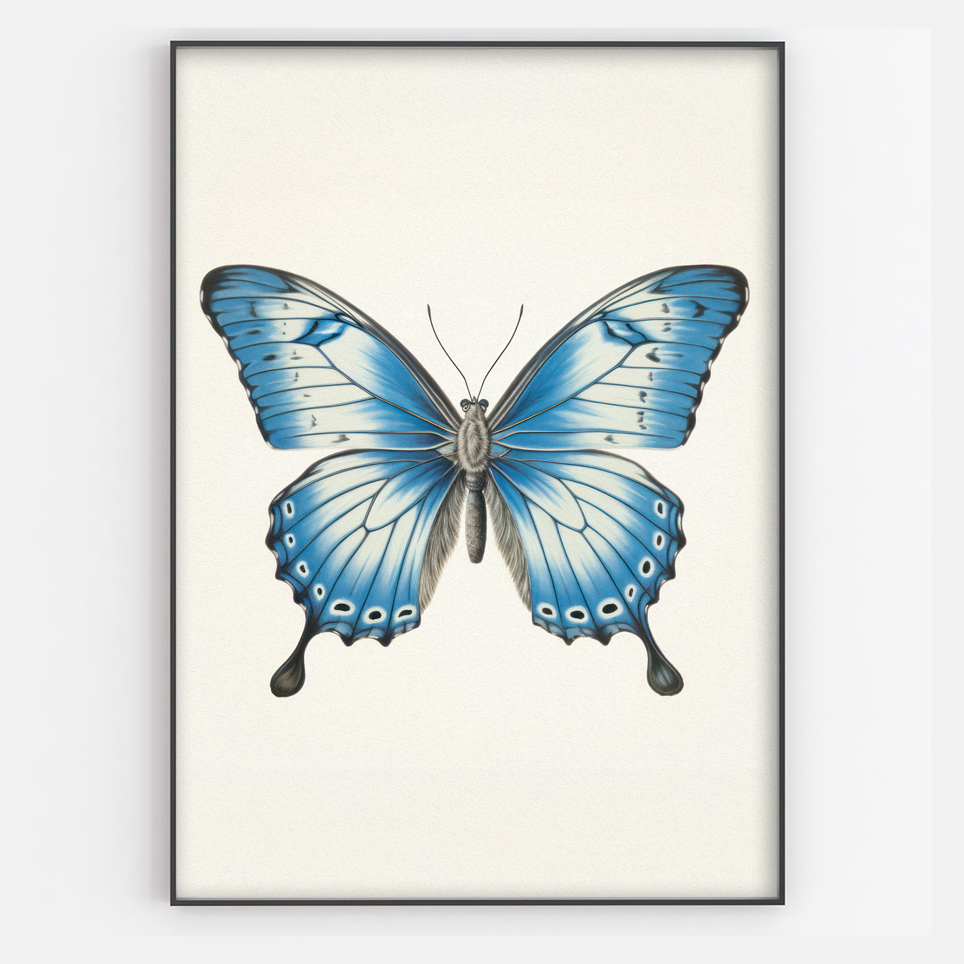 Blue Vintage Butterfly Print - Gina Ellen Wall Art