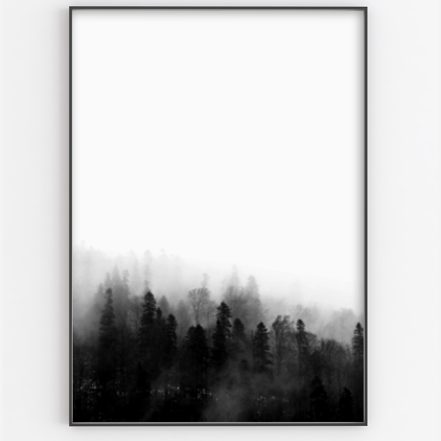 Black and White Misty Forrest - Gina Ellen Wall Art