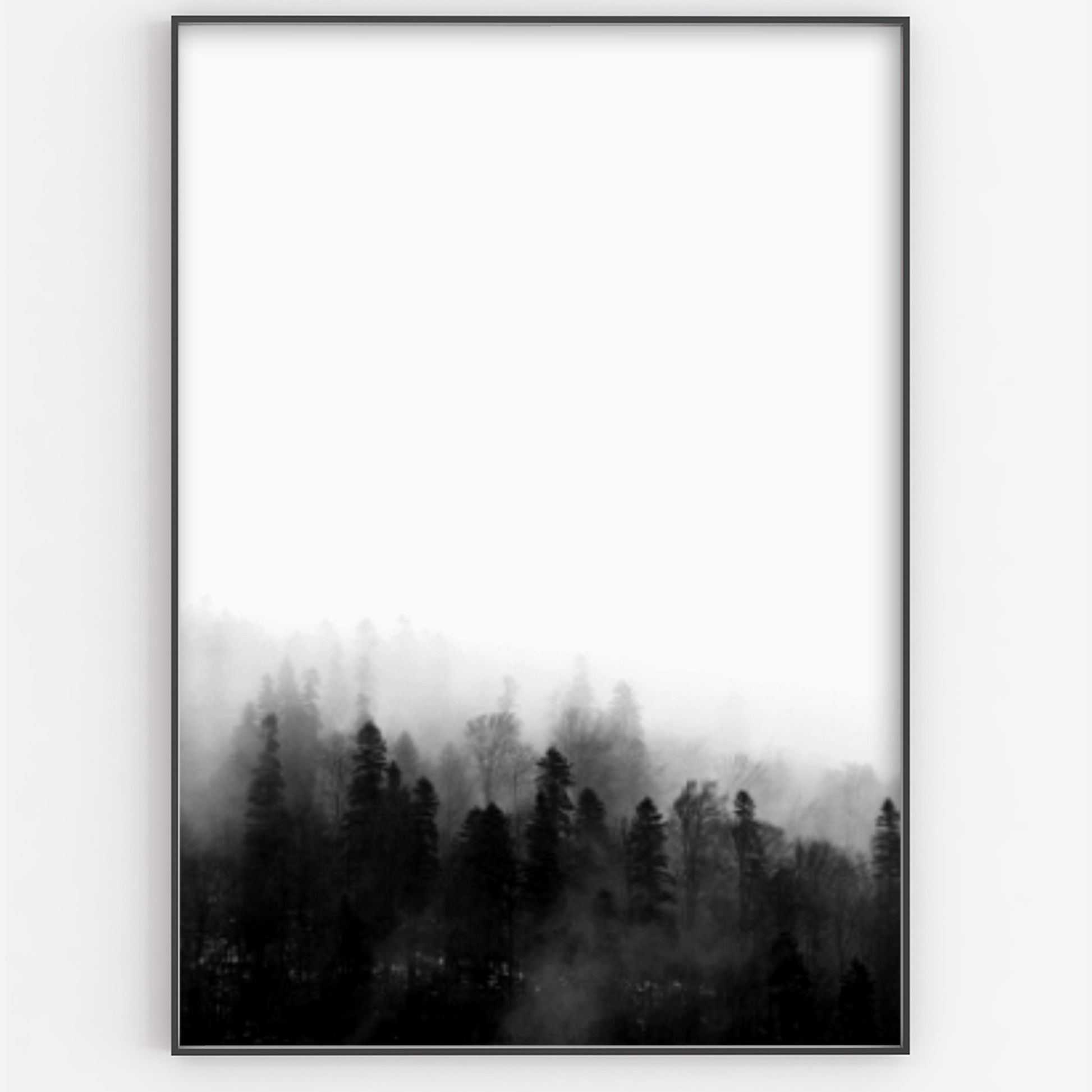 Black and White Misty Forrest - Gina Ellen Wall Art