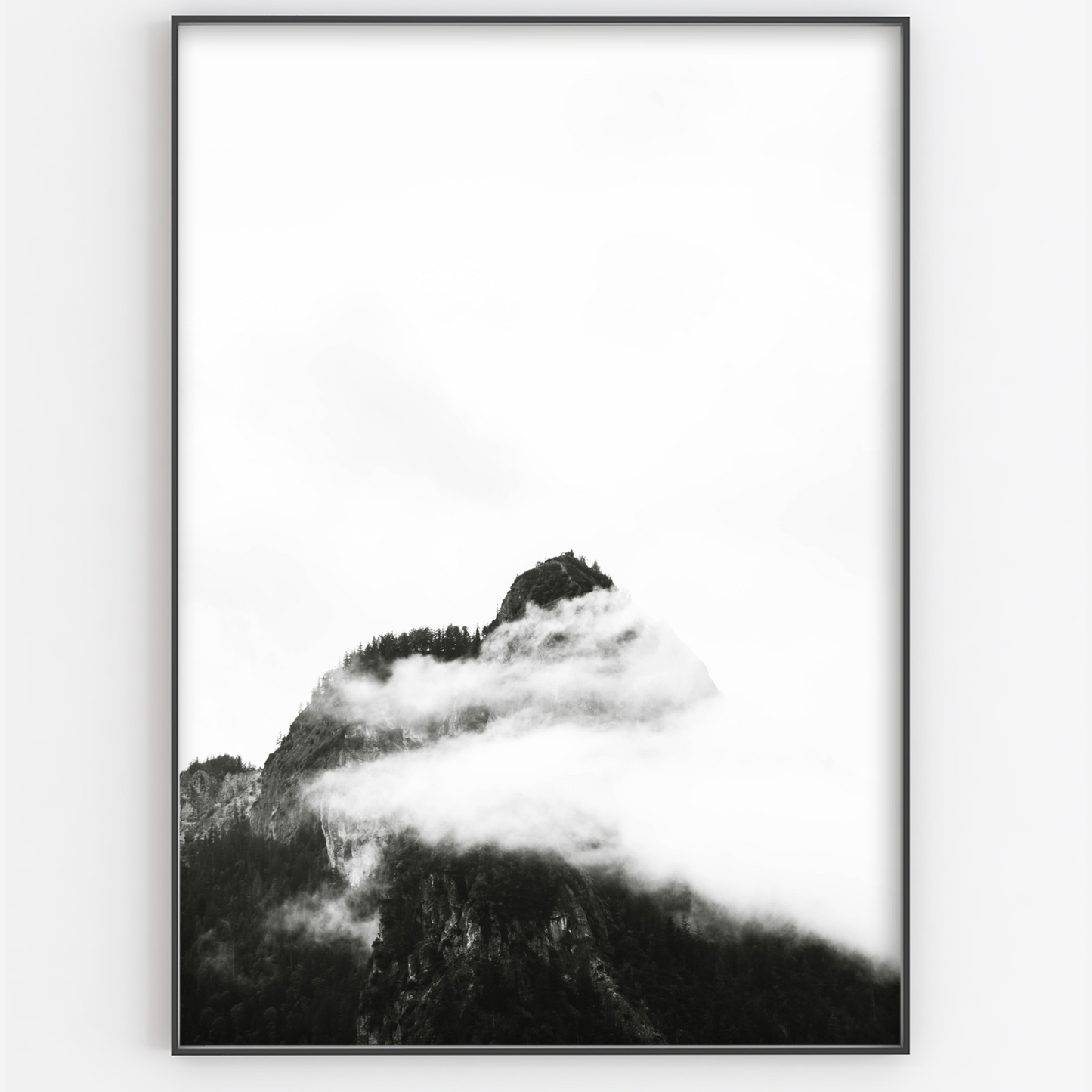 Black and White Misty Mountain - Gina Ellen Wall Art