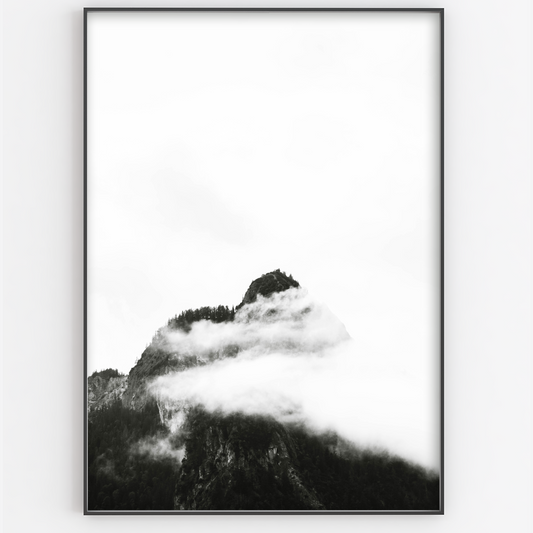 Black and White Misty Mountain - Gina Ellen Wall Art