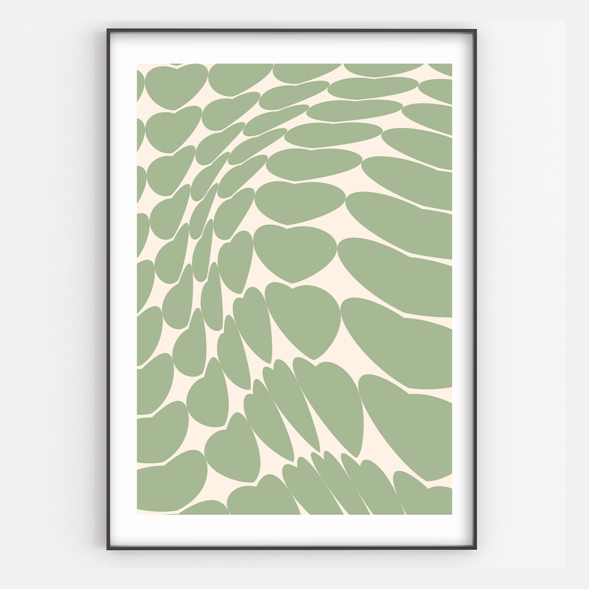 Y2K Aesthetic Green Heart Pattern Art Print - Gina Ellen Wall Art