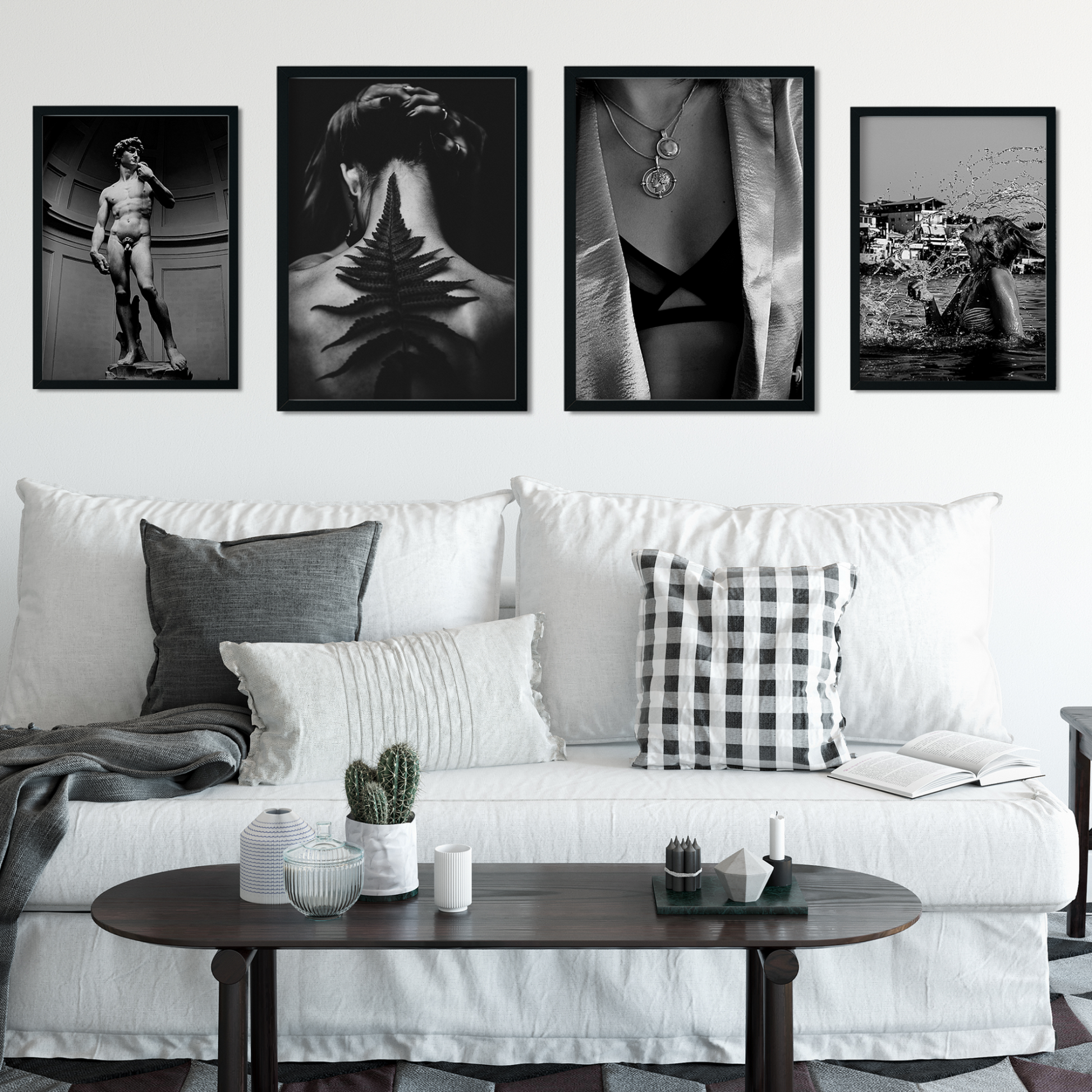 Black and White Woman's Back Print - Gina Ellen Wall Art