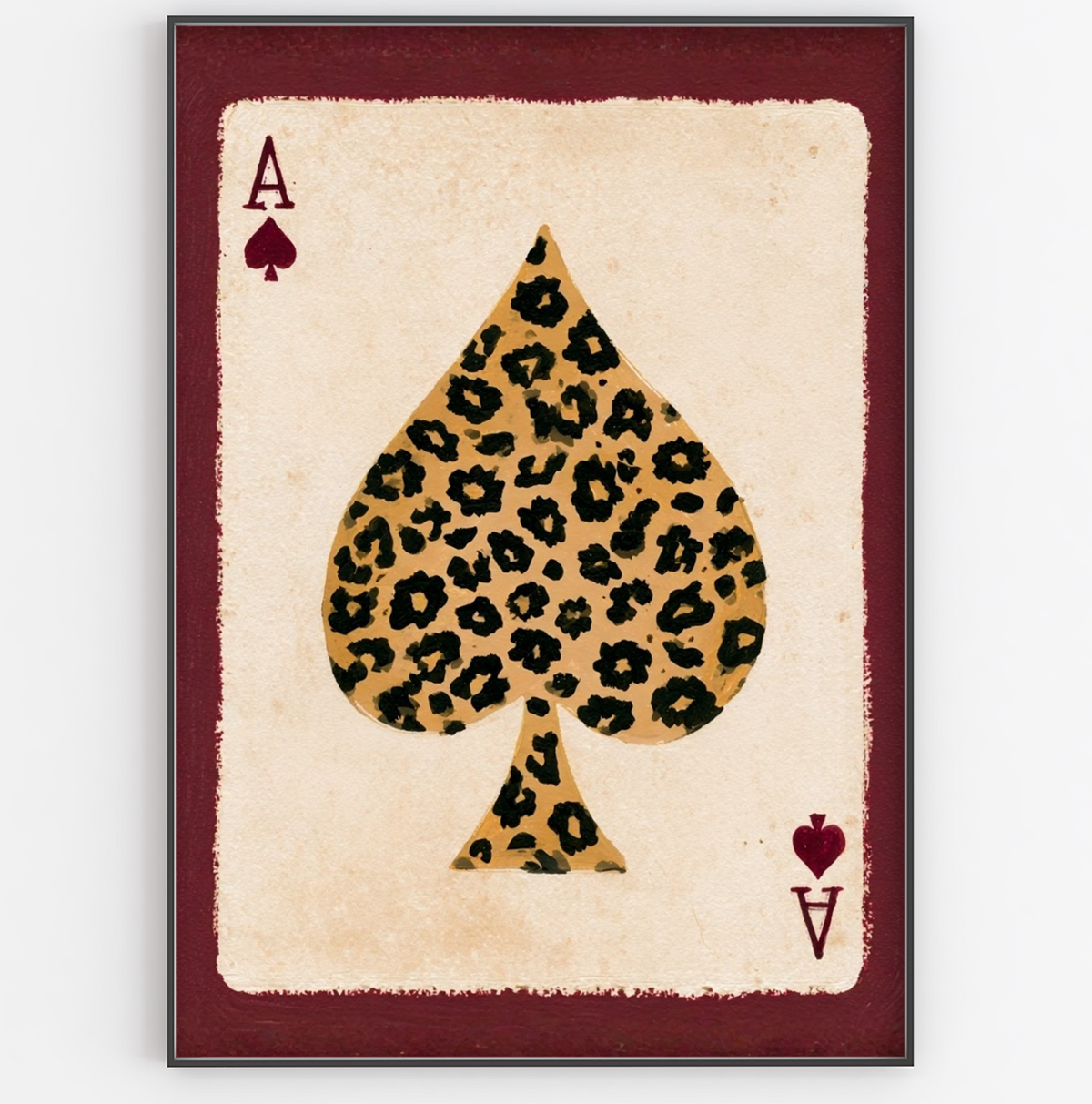 Ace Of Spades Leopard Playing Card Print - Gina Ellen Wall Art