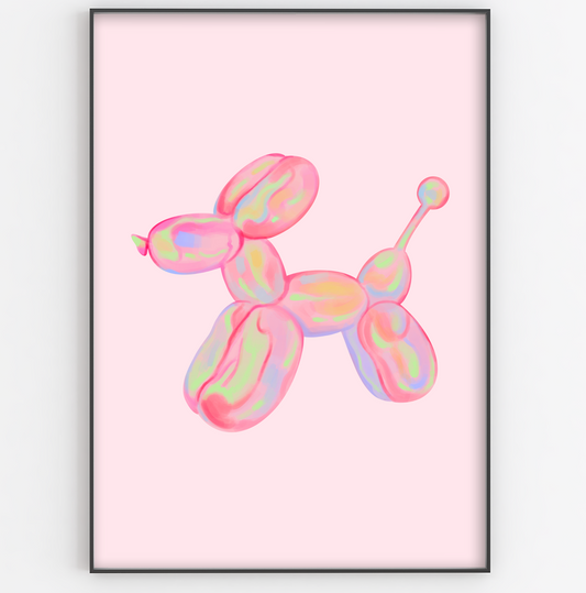 Pink Pastels Balloon Dog Print - Gina Ellen Wall Art
