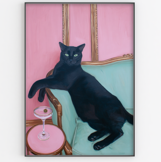 Relaxing Cocktail Cat Print - Gina Ellen Wall Art
