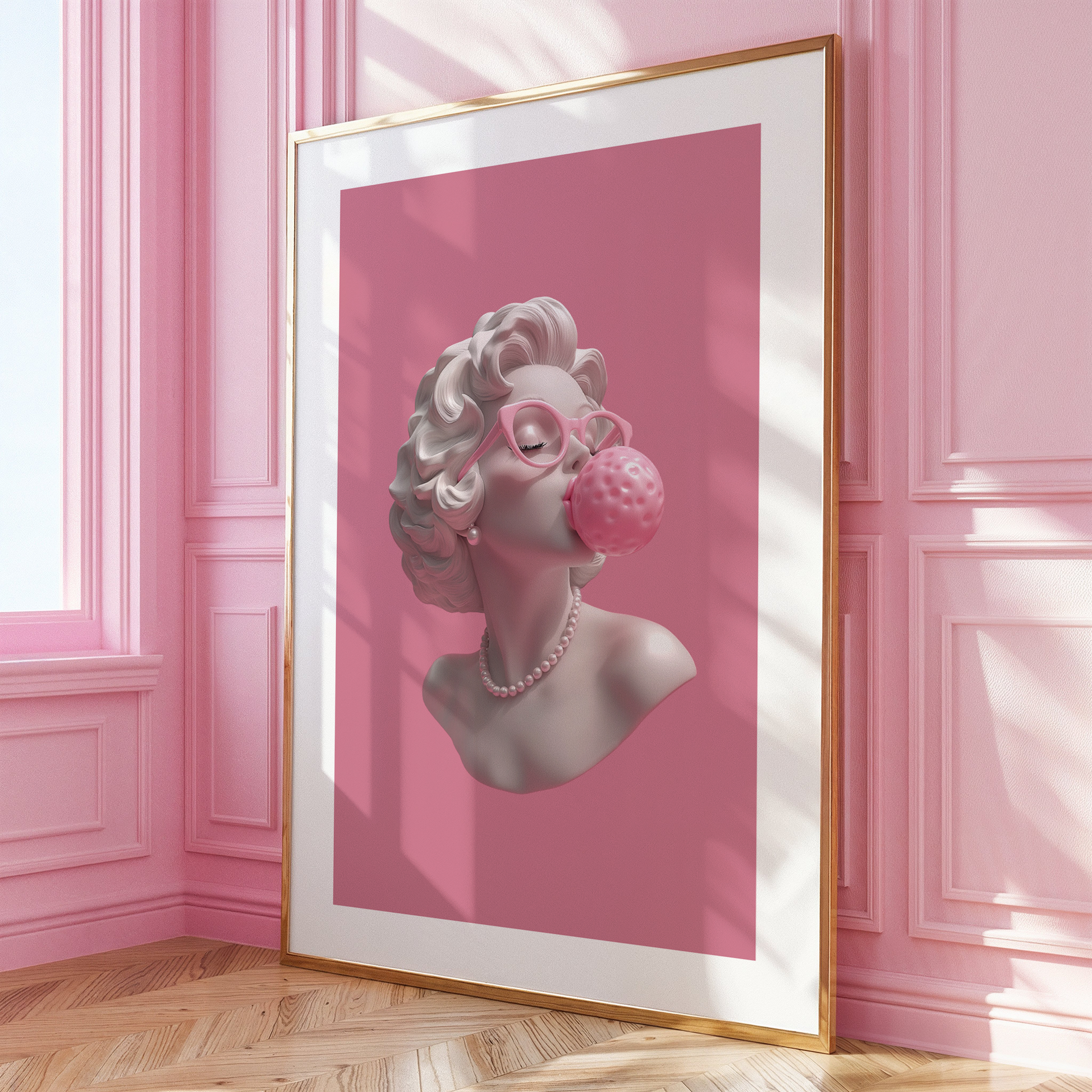 Blowing Bubblegum Pink Print - Gina Ellen Wall Art