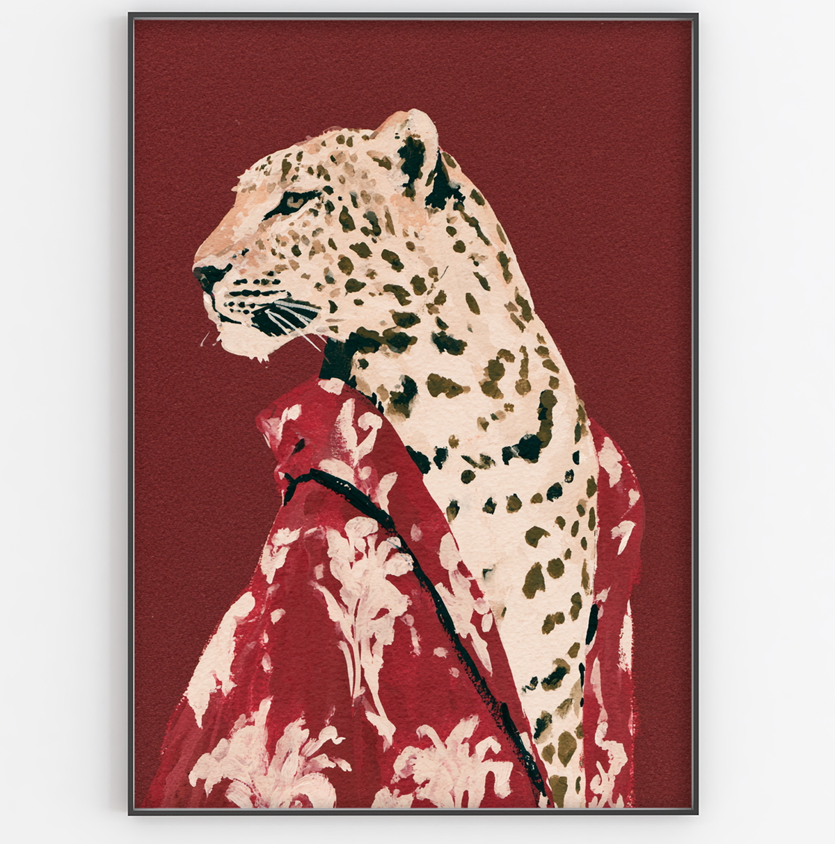 Burgundy Leopard Art Print - Gina Ellen Wall Art