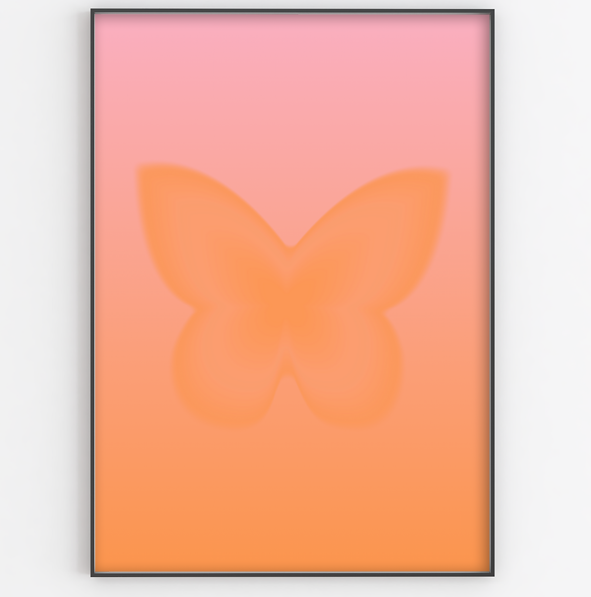 Pink and Orange Gradient Butterfly Print - Gina Ellen Wall Art