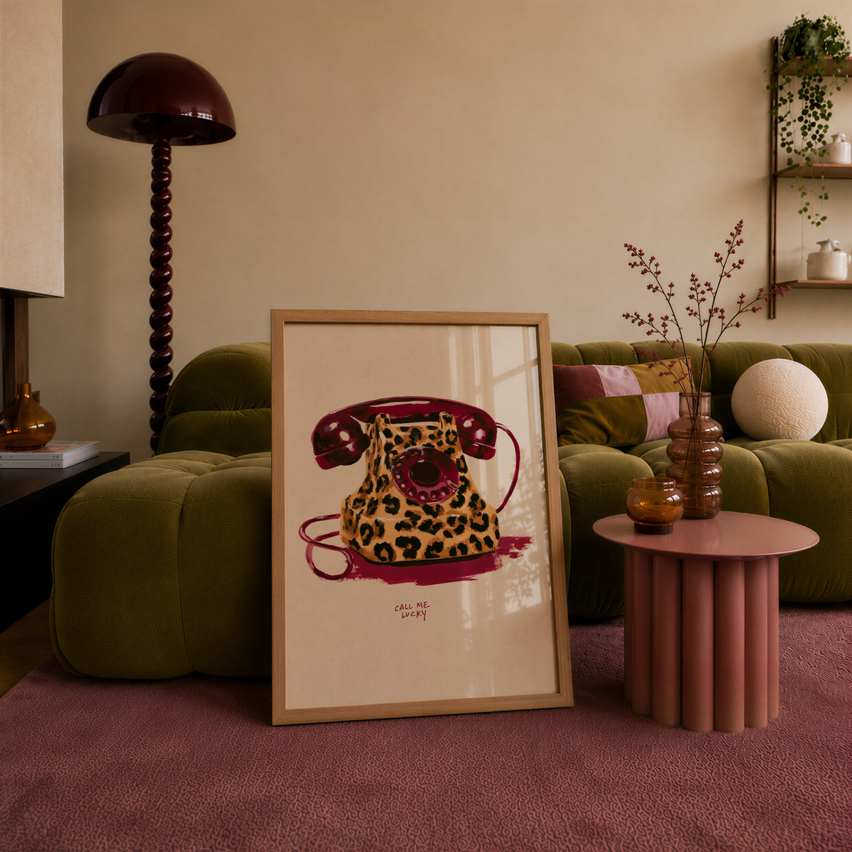 Call Me Lucky Leopard Print Phone Print - Gina Ellen Wall Art