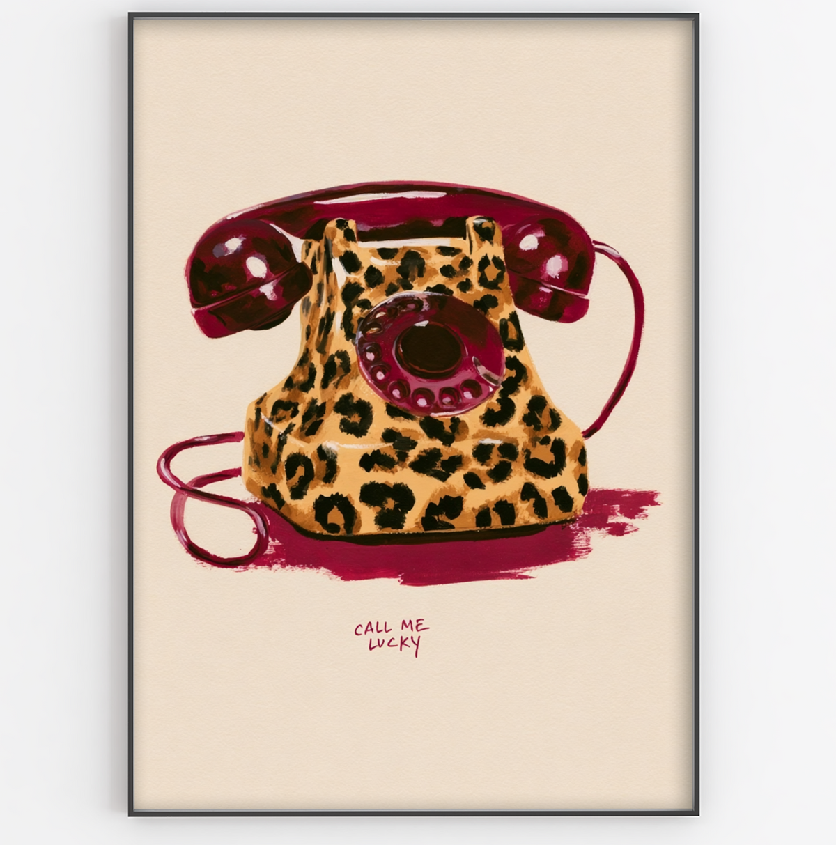 Call Me Lucky Leopard Print Phone Print - Gina Ellen Wall Art