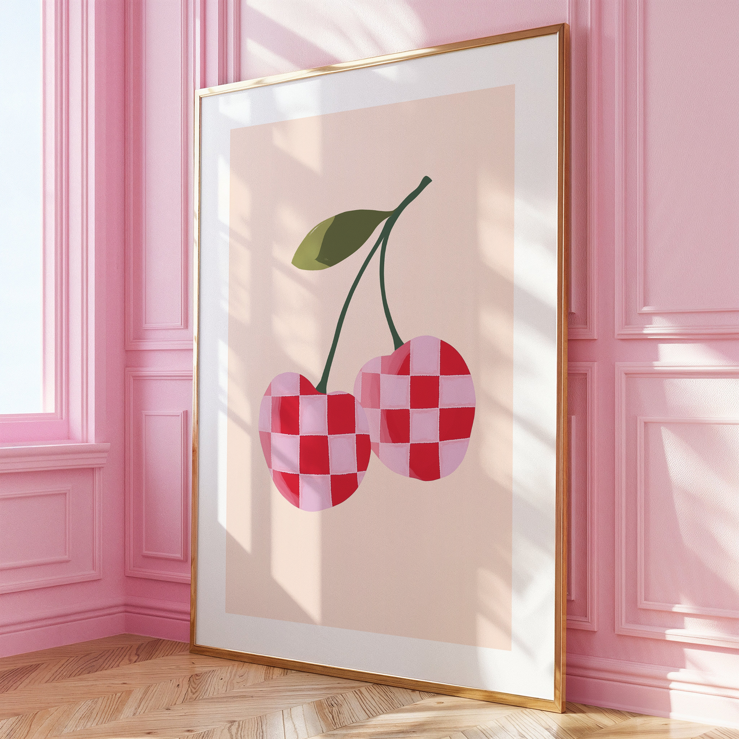 Chequered Cherries Print - Gina Ellen Wall Art