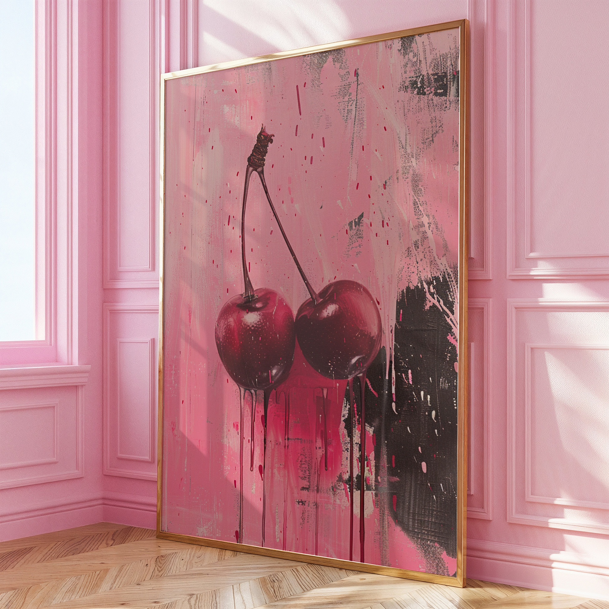 Painted Cherries Drip Print - Gina Ellen Wall Art