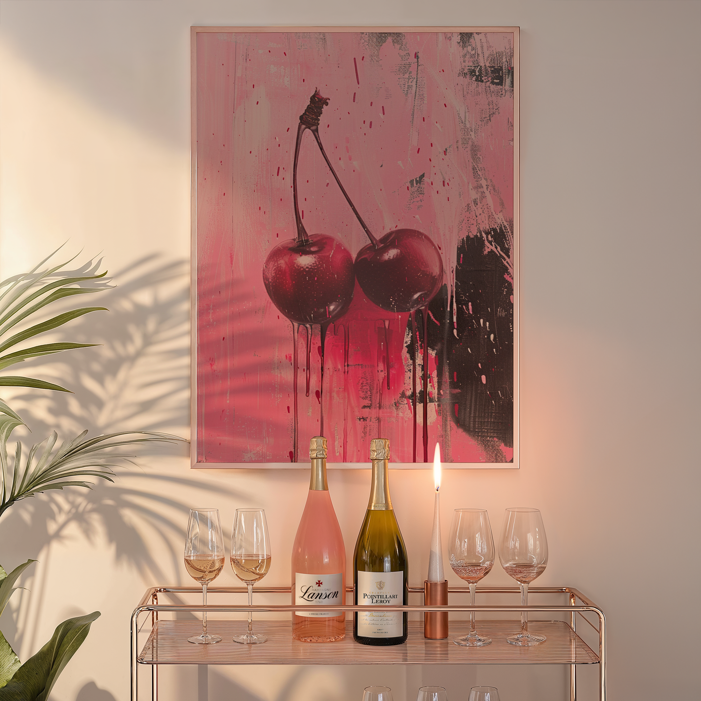 Painted Cherries Drip Print - Gina Ellen Wall Art