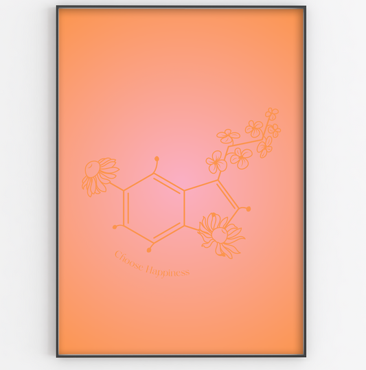 Serotonin Choose Happiness Print - Gina Ellen Wall Art