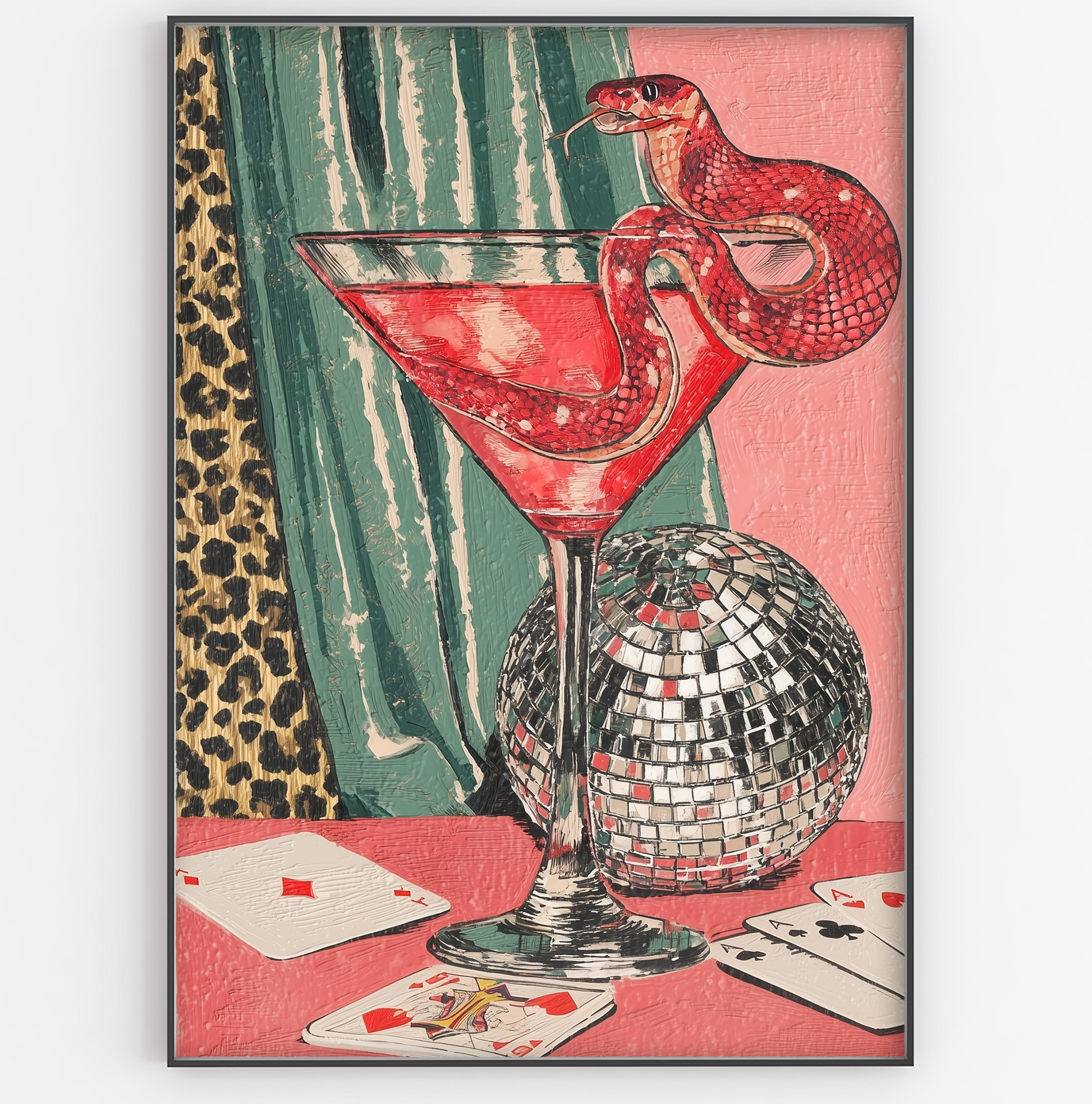 Red Snake Cocktail Print - Gina Ellen Wall Art