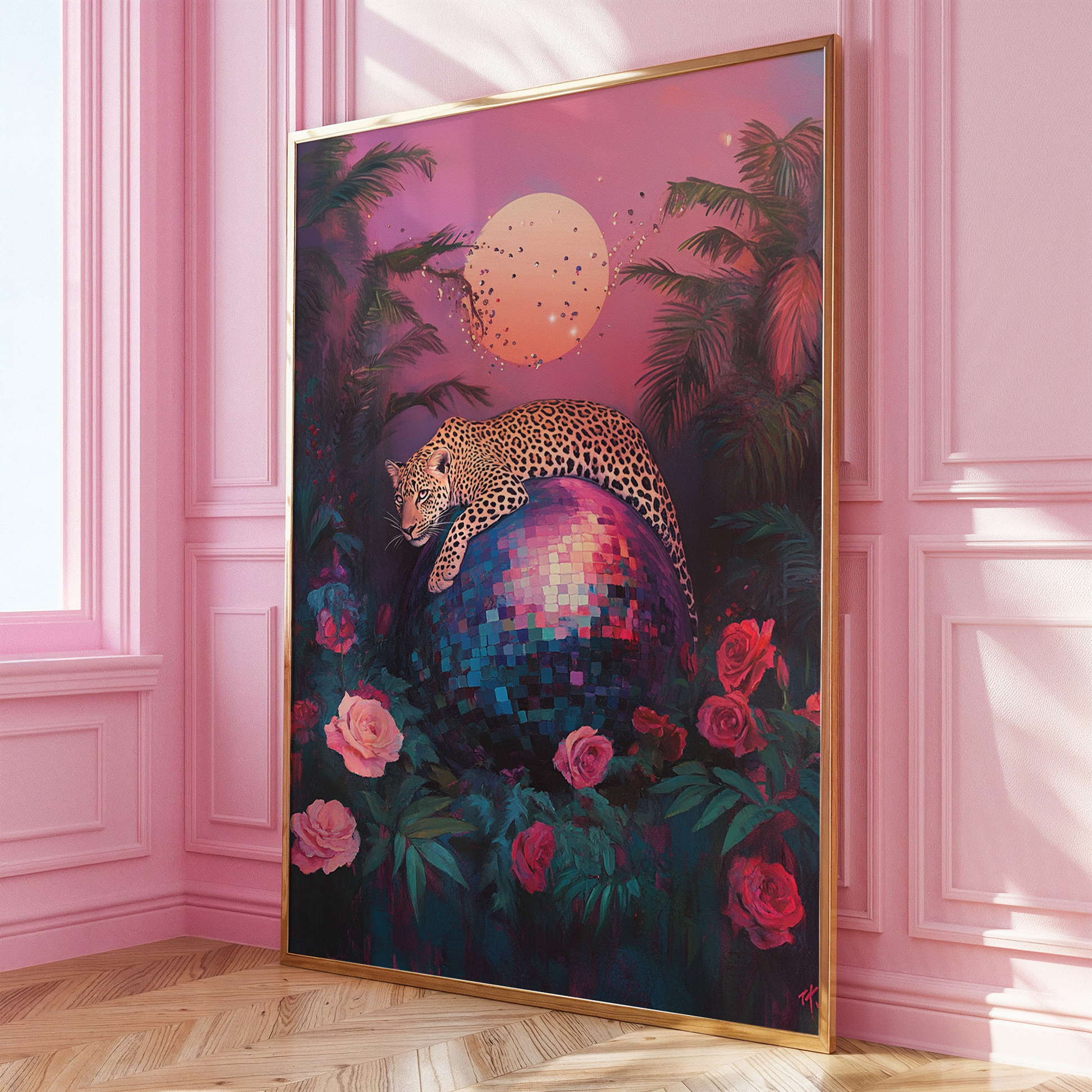 Forest Leopard Disco Ball Print - Gina Ellen Wall Art
