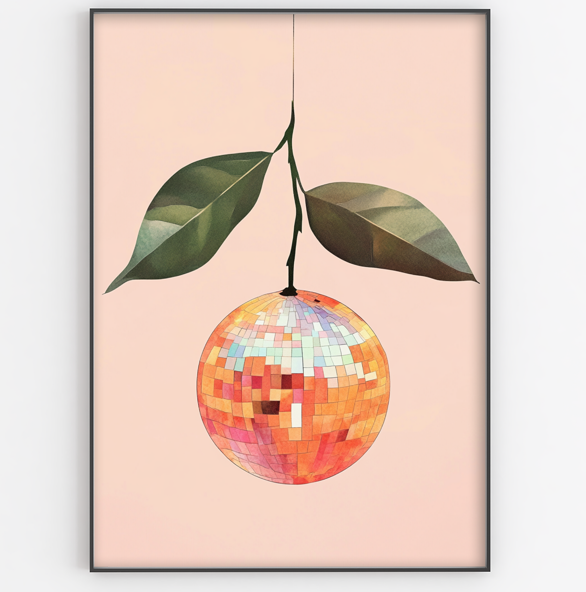 Disco Ball Orange Print - Gina Ellen Wall Art